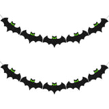 Maxbell 2x Halloween Glitter Banner Spooky Holiday Bunting for Window School Ceiling