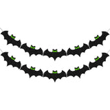 Maxbell 2x Halloween Glitter Banner Spooky Holiday Bunting for Window School Ceiling