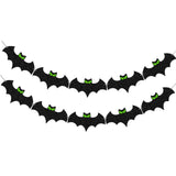 Maxbell 2x Halloween Glitter Banner Spooky Holiday Bunting for Window School Ceiling