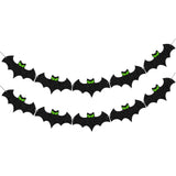 Maxbell 2x Halloween Glitter Banner Spooky Holiday Bunting for Window School Ceiling