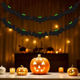 Maxbell 2x Halloween Glitter Banner Spooky Holiday Bunting for Window School Ceiling
