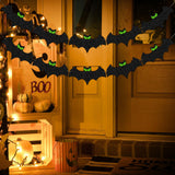 Maxbell 2x Halloween Glitter Banner Spooky Holiday Bunting for Window School Ceiling