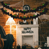 Maxbell 2x Halloween Glitter Banner Spooky Holiday Bunting for Window School Ceiling