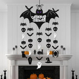 Maxbell Halloween Hanging Bats Spooky Flying Bat Silhouette for Porch Backyard Patio
