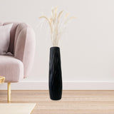 Maxbell Tall Floor Vase Stylish Rustic Flower Vase for Living Room Dining Room Hotel Black