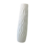Maxbell Tall Floor Vase Stylish Rustic Flower Vase for Living Room Dining Room Hotel White