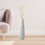 Maxbell Tall Floor Vase Stylish Rustic Flower Vase for Living Room Dining Room Hotel White