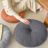 Maxbell Round Floor Pillow Chair Pad Thick Seating Cushion for Studio Office Balcony Dark Gray