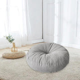 Maxbell Round Floor Pillow Chair Pad Thick Seating Cushion for Studio Office Balcony Light Gray
