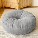 Maxbell Round Floor Pillow Chair Pad Thick Seating Cushion for Studio Office Balcony Light Gray