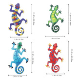Maxbell 4x Gecko Wall Decor Iron Wall Decor Office Outside Artwork Hanging Sculpture