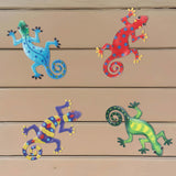 Maxbell 4x Gecko Wall Decor Iron Wall Decor Office Outside Artwork Hanging Sculpture