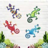 Maxbell 4x Gecko Wall Decor Iron Wall Decor Office Outside Artwork Hanging Sculpture