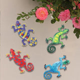 Maxbell 4x Gecko Wall Decor Iron Wall Decor Office Outside Artwork Hanging Sculpture