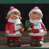 Maxbell Ceramic Dolls Figurines Christmas Ceramic Ornaments for Holiday Party Office