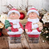Maxbell Ceramic Dolls Figurines Christmas Ceramic Ornaments for Holiday Party Office