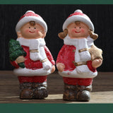 Maxbell Ceramic Dolls Figurines Christmas Ceramic Ornaments for Holiday Party Office