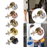 Maxbell Dead Bolt Door Lock Modern Round Door Knob for Bedroom Garage Front Entrance Argent