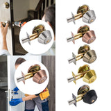 Maxbell Dead Bolt Door Lock Modern Round Door Knob for Bedroom Garage Front Entrance Argent