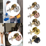 Maxbell Dead Bolt Door Lock Modern Round Door Knob for Bedroom Garage Front Entrance Argent