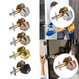 Maxbell Dead Bolt Door Lock Modern Round Door Knob for Bedroom Garage Front Entrance Argent