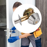 Maxbell Dead Bolt Door Lock Modern Round Door Knob for Bedroom Garage Front Entrance Argent