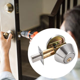 Maxbell Dead Bolt Door Lock Modern Round Door Knob for Bedroom Garage Front Entrance Argent