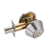 Maxbell Dead Bolt Door Lock Modern Round Door Knob for Bedroom Garage Front Entrance Argent