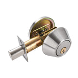 Maxbell Dead Bolt Door Lock Modern Round Door Knob for Bedroom Garage Front Entrance Argent