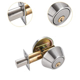 Maxbell Dead Bolt Door Lock Modern Round Door Knob for Bedroom Garage Front Entrance Argent