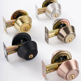 Maxbell Dead Bolt Door Lock Modern Round Door Knob for Bedroom Garage Front Entrance Argent