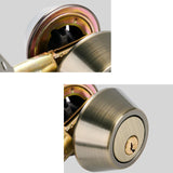 Maxbell Dead Bolt Door Lock Modern Round Door Knob for Bedroom Garage Front Entrance Argent