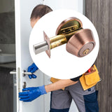 Maxbell Dead Bolt Door Lock Modern Round Door Knob for Bedroom Garage Front Entrance Red