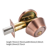 Maxbell Dead Bolt Door Lock Modern Round Door Knob for Bedroom Garage Front Entrance Red