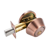 Maxbell Dead Bolt Door Lock Modern Round Door Knob for Bedroom Garage Front Entrance Red