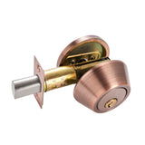 Maxbell Dead Bolt Door Lock Modern Round Door Knob for Bedroom Garage Front Entrance Red