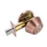 Maxbell Dead Bolt Door Lock Modern Round Door Knob for Bedroom Garage Front Entrance Red