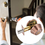 Maxbell Dead Bolt Door Lock Modern Round Door Knob for Bedroom Garage Front Entrance Red