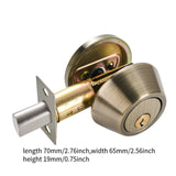 Maxbell Dead Bolt Door Lock Modern Round Door Knob for Bedroom Garage Front Entrance Brown