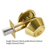 Maxbell Dead Bolt Door Lock Modern Round Door Knob for Bedroom Garage Front Entrance Gold