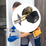 Maxbell Dead Bolt Door Lock Modern Round Door Knob for Bedroom Garage Front Entrance Black