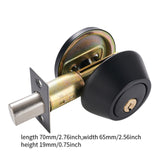 Maxbell Dead Bolt Door Lock Modern Round Door Knob for Bedroom Garage Front Entrance Black