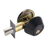 Maxbell Dead Bolt Door Lock Modern Round Door Knob for Bedroom Garage Front Entrance Black