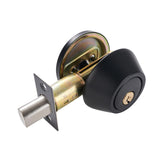 Maxbell Dead Bolt Door Lock Modern Round Door Knob for Bedroom Garage Front Entrance Black