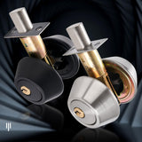 Maxbell Dead Bolt Door Lock Modern Round Door Knob for Bedroom Garage Front Entrance Black