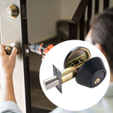 Maxbell Dead Bolt Door Lock Modern Round Door Knob for Bedroom Garage Front Entrance Black
