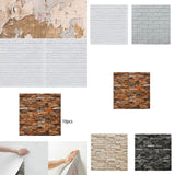 Maxbell 10 Pieces 3D Wall Panels for Bedroom, Bathroom, Kitchen Waterproof Wallpaper White