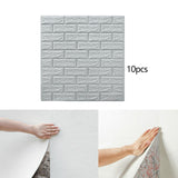Maxbell 10 Pieces 3D Wall Panels for Bedroom, Bathroom, Kitchen Waterproof Wallpaper Light Gray