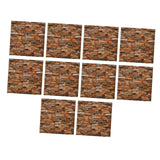 Maxbell 10 Pieces 3D Wall Panels for Bedroom, Bathroom, Kitchen Waterproof Wallpaper Brown