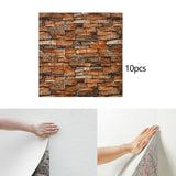 Maxbell 10 Pieces 3D Wall Panels for Bedroom, Bathroom, Kitchen Waterproof Wallpaper Brown